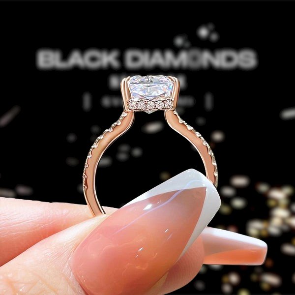 14k Rose Gold 2CT Classic 4-Prong Simulated Diamond Engagement Ring wi –  LANDA JEWEL